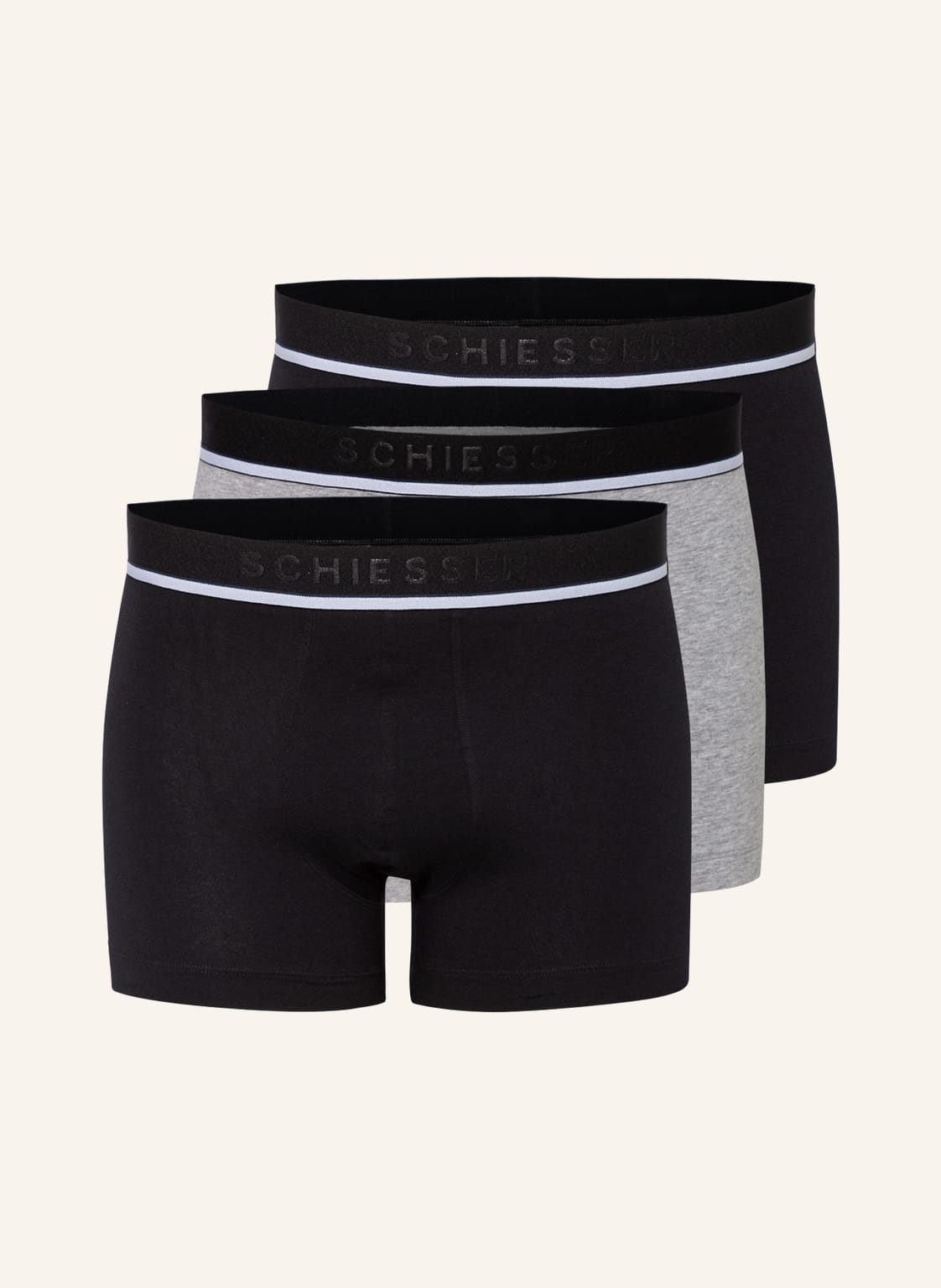 Schiesser 3er-Pack Boxershorts 95/5 schwarz von Schiesser