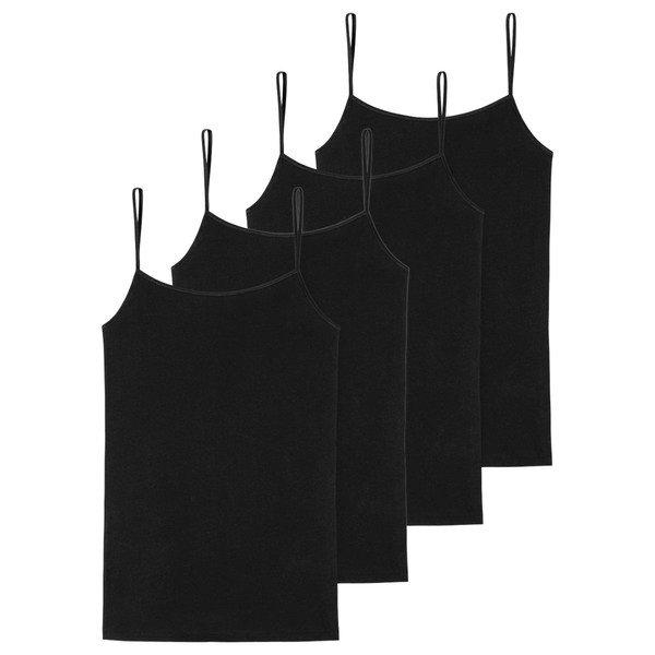 4er Pack 955 Organic Cotton - Spaghetti-top Damen Schwarz 4XL von Schiesser