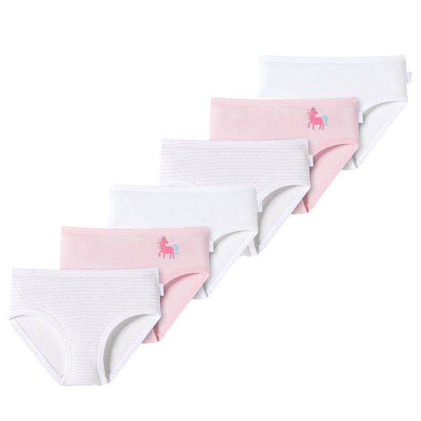 6er Pack Kids Girls Feinripp Organic Cotton - Slips Unterhosen Mädchen Rosa 104 von Schiesser