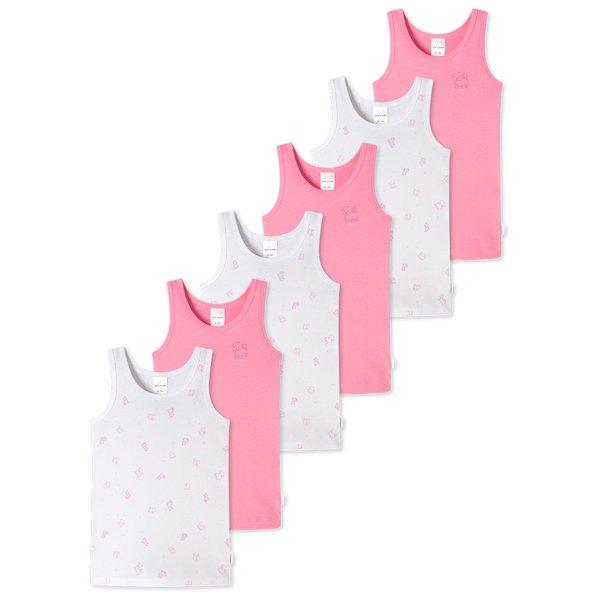 6er Pack Kids Girls Feinripp Organic Cotton - Unterhemd Mädchen Rosa 116 von Schiesser