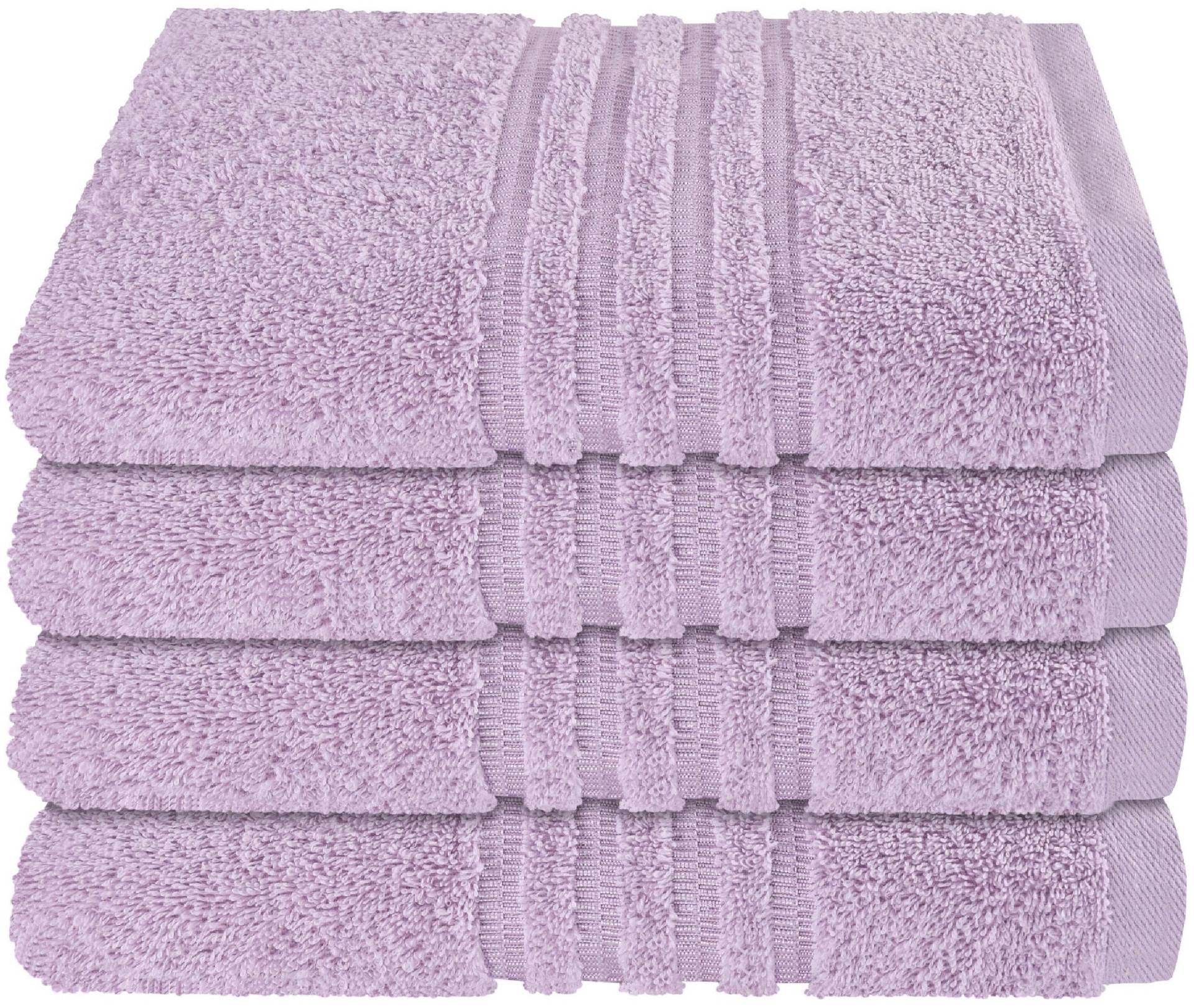 Schiesser Handtücher »Milano aus 100% Baumwolle mit eleganter Bordüre in Hoch-Tief-Optik«, (Set, 4 St., 4er Set Handtücher 50 x 100 cm), Made in Green von Schiesser