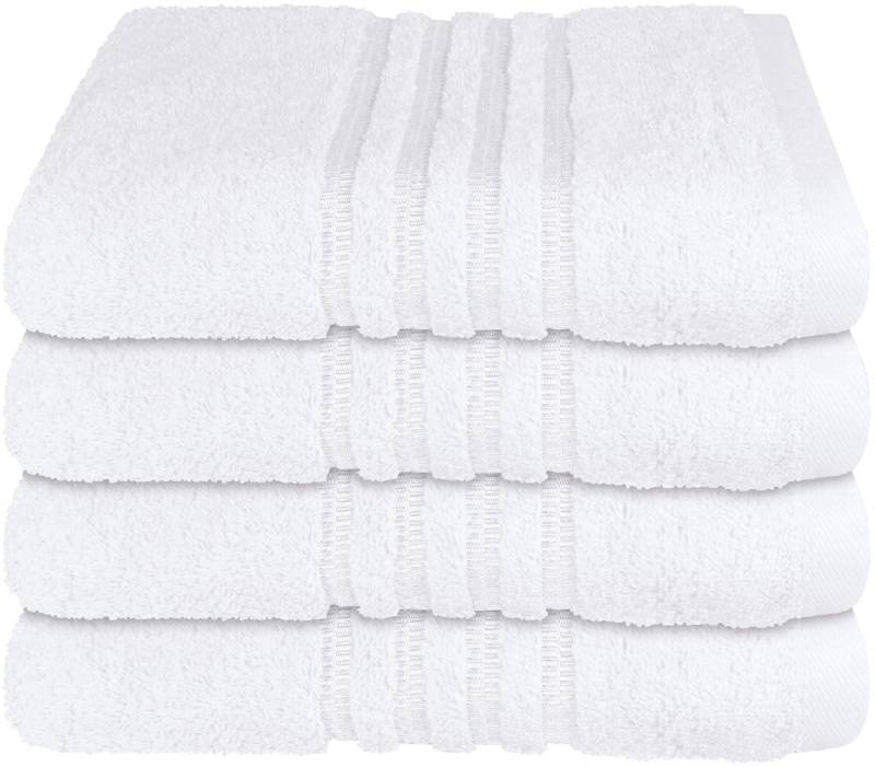 Schiesser Handtücher »Milano aus 100% Baumwolle mit eleganter Bordüre in Hoch-Tief-Optik«, (Set, 4 St., 4er Set Handtücher 50 x 100 cm), Made in Green von Schiesser