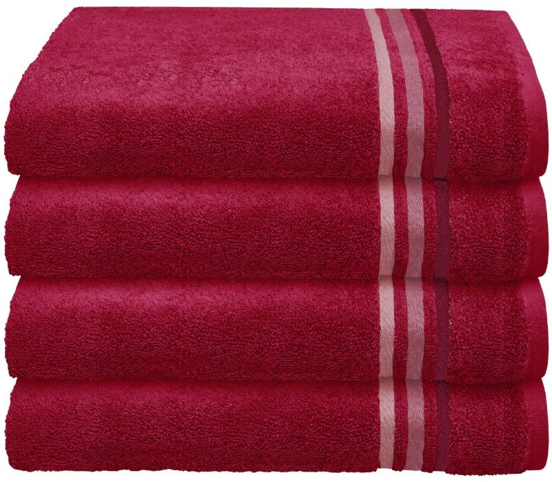 Schiesser Handtücher »Skyline Color aus 100 % Baumwolle mit eleganter Streifenbordüre«, (Set, 4 St., 4 Handtücher (50x100 cm), MADE IN GREEN by OEKO-TEX® von Schiesser