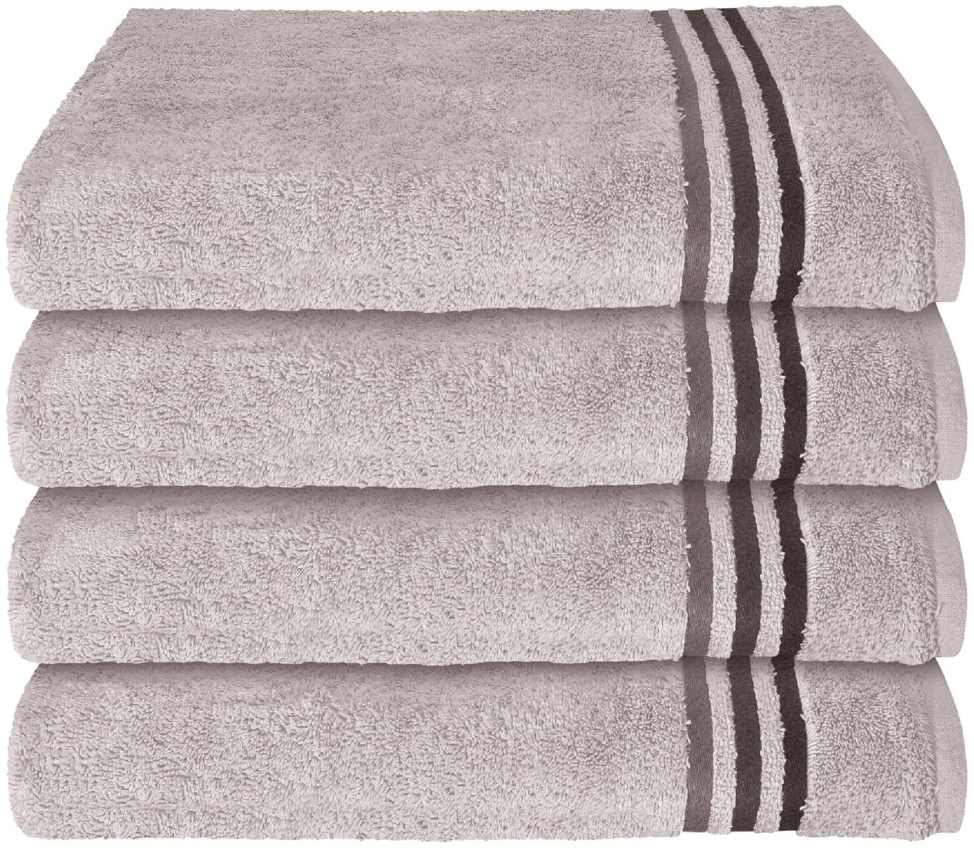 Schiesser Handtücher »Skyline Color aus 100 % Baumwolle mit eleganter Streifenbordüre«, (Set, 4 St., 4 Handtücher (50x100 cm), MADE IN GREEN by OEKO-TEX® von Schiesser