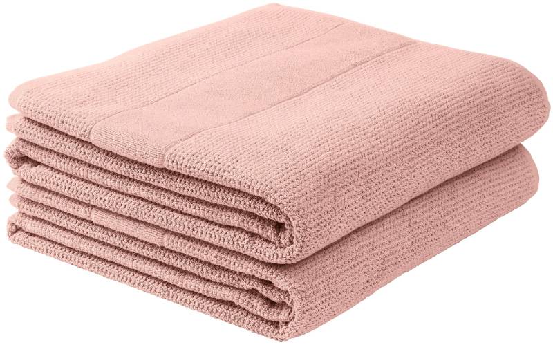Schiesser Duschtücher »Turin aus 100% Baumwolle in dezenter Reiskornoptik«, (Set, 2 St., 2er Set Badetücher 70 x 140 cm), MADE IN GREEN by OEKO-TEX® von Schiesser