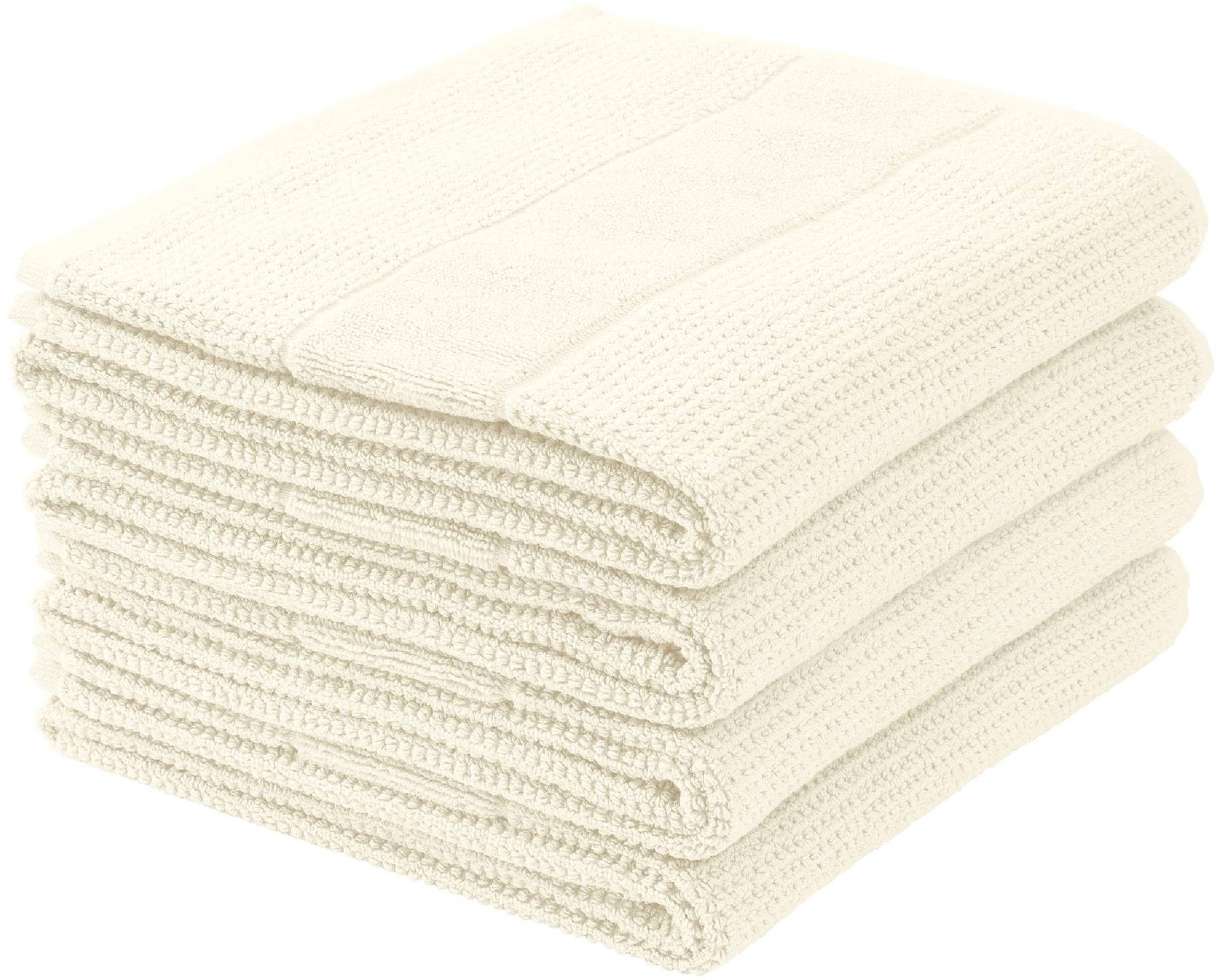 Schiesser Handtücher »Turin aus 100% Baumwolle in dezenter Reiskornoptik«, (Set, 4 St., 4er Set Handtücher 50 x 100 cm), MADE IN GREEN by OEKO-TEX® von Schiesser