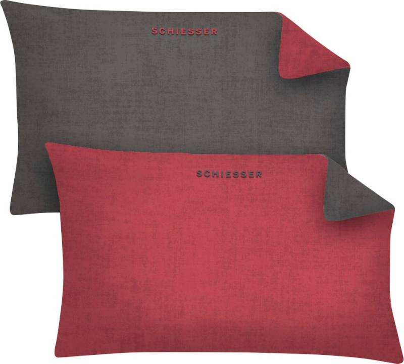Schiesser Kissenbezüge »Schiesser Feinbiber Doubleface Kissenhüllen 2er Pack«, (2 St.), mit toller Wendeoptik von Schiesser