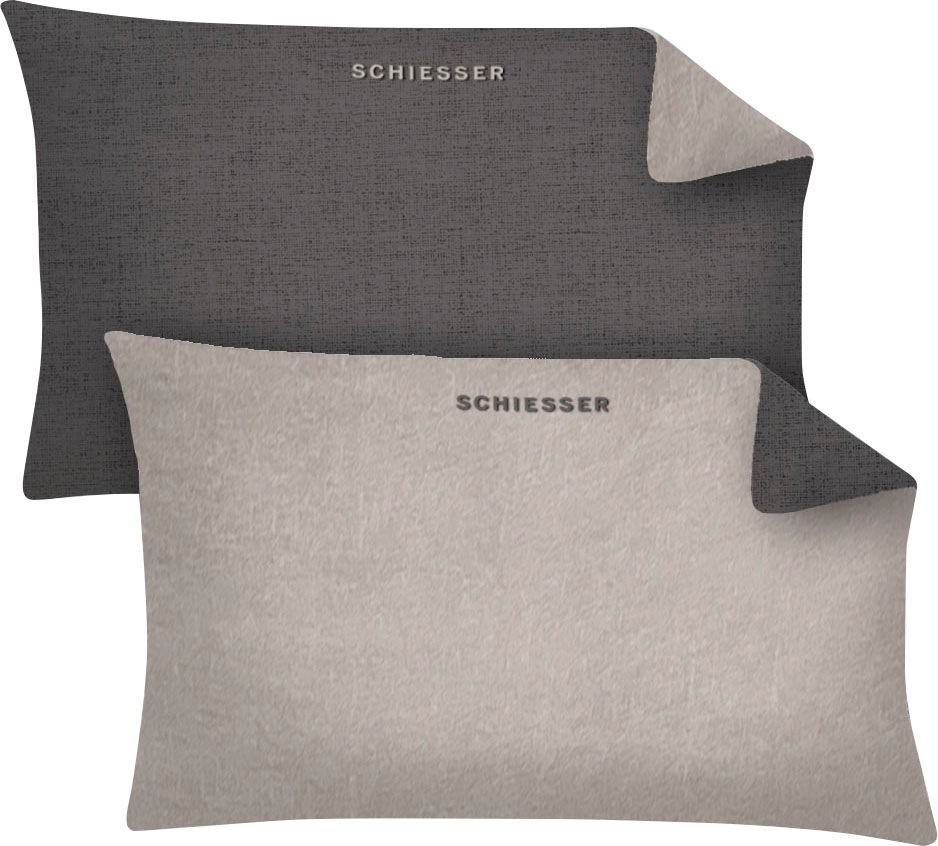 Schiesser Kissenbezüge »Schiesser Feinbiber Doubleface Kissenhüllen 2er Pack«, (2 St.), mit toller Wendeoptik von Schiesser