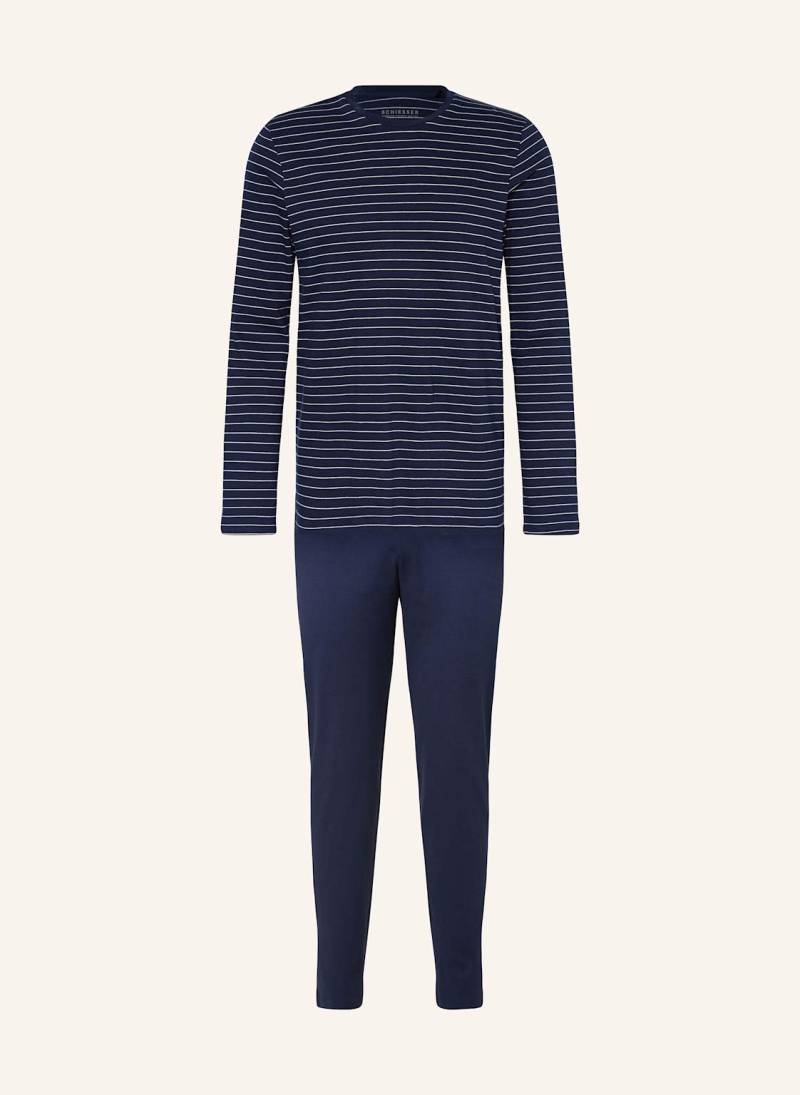 Schiesser Schlafanzug Casual Essentials blau von Schiesser