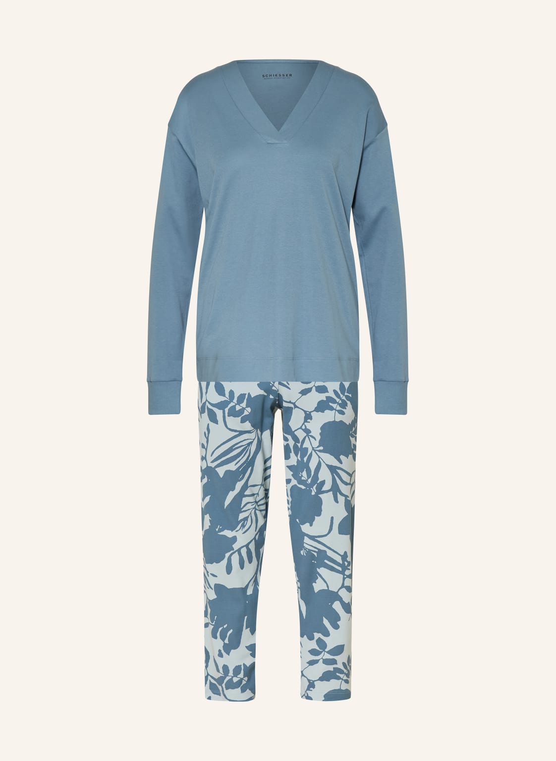 Schiesser 7/8-Schlafanzug Modern Nightwear blau von Schiesser