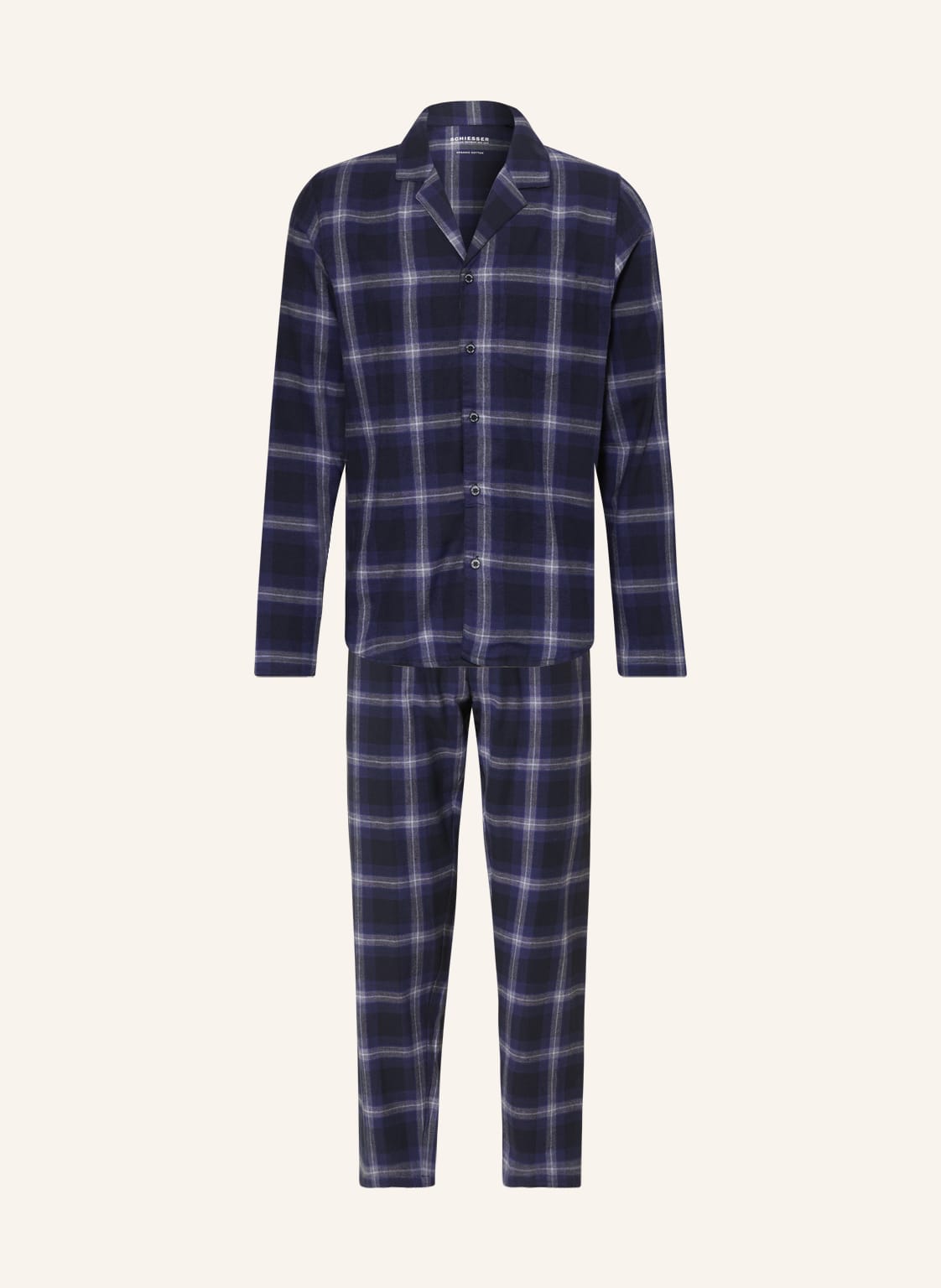 Schiesser Schlafanzug Warming Nightwear blau von Schiesser