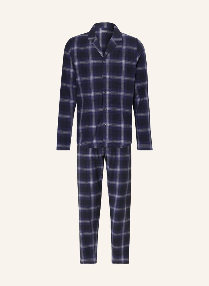 Schiesser Schlafanzug Warming Nightwear blau von Schiesser