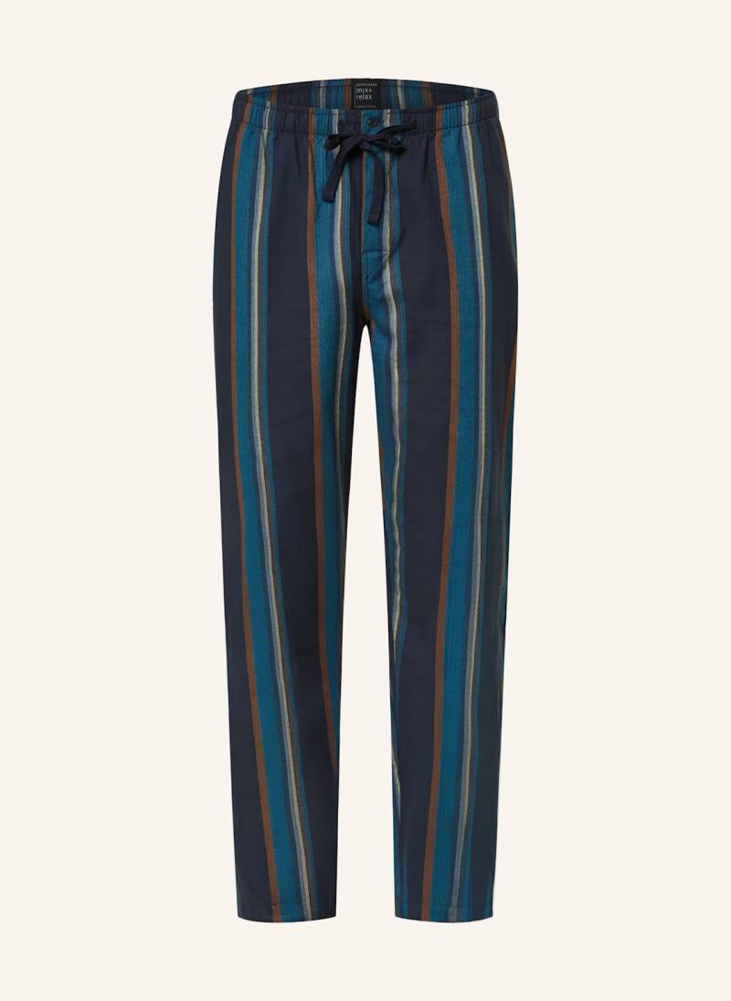 Schiesser Schlafhose Mix+Relax Aus Flanell blau von Schiesser