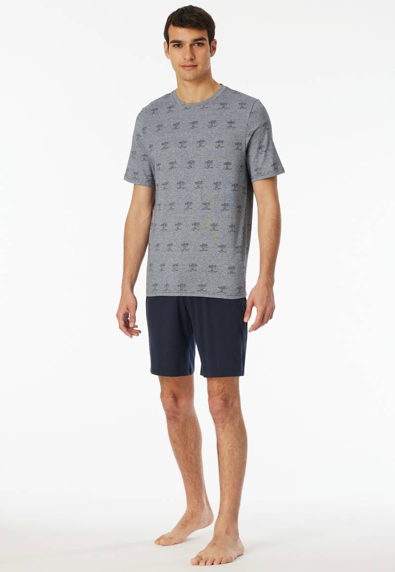 Schiesser Shorty »"95/5"«, (2 tlg.), Shirt mit garngefärbten, feinen Ringel mit Palmendruck von Schiesser