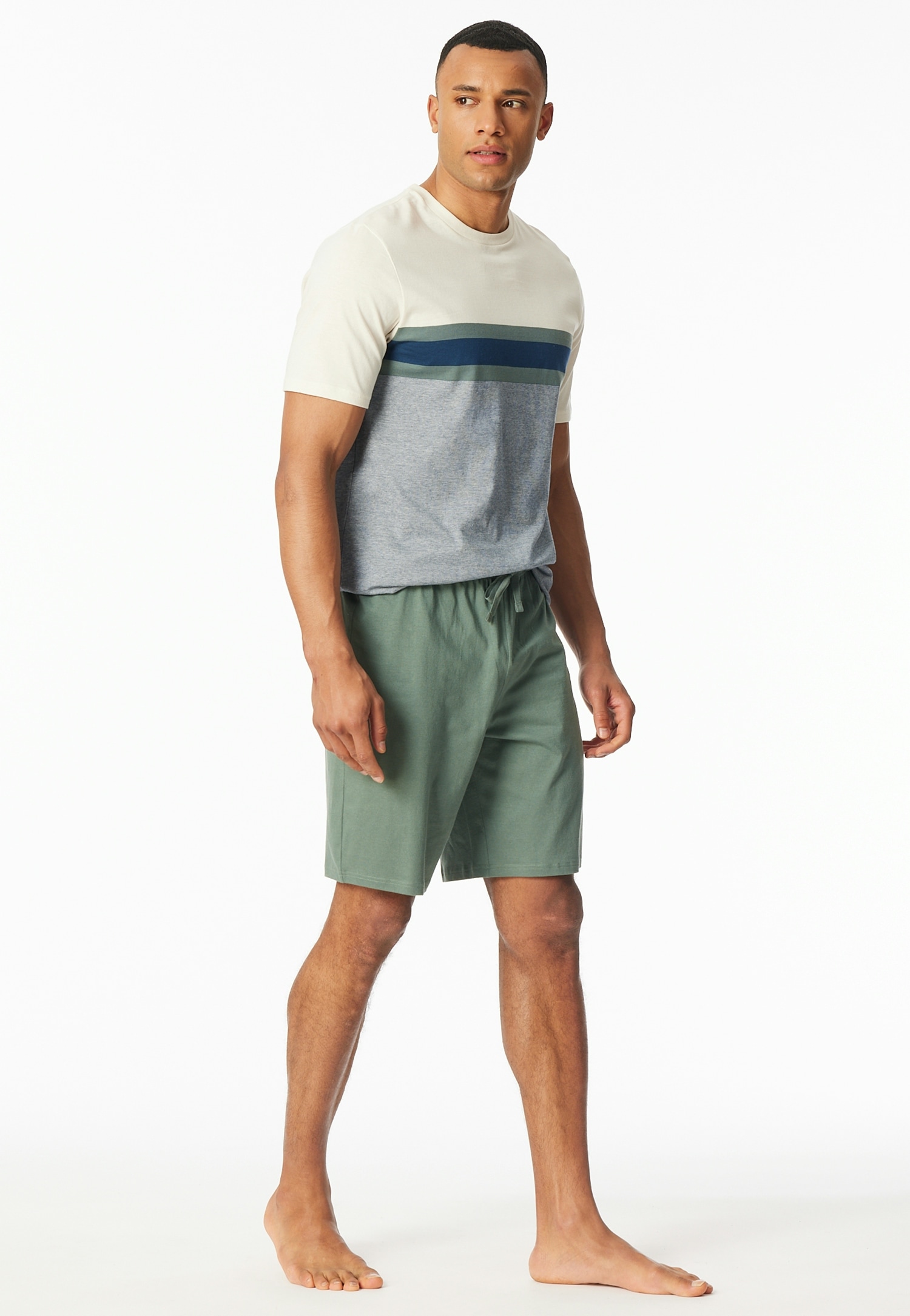 Schiesser Shorty »"Casual Nightwear"«, (2 tlg.), Shorts in Uni mit Bindeband am Bund von Schiesser