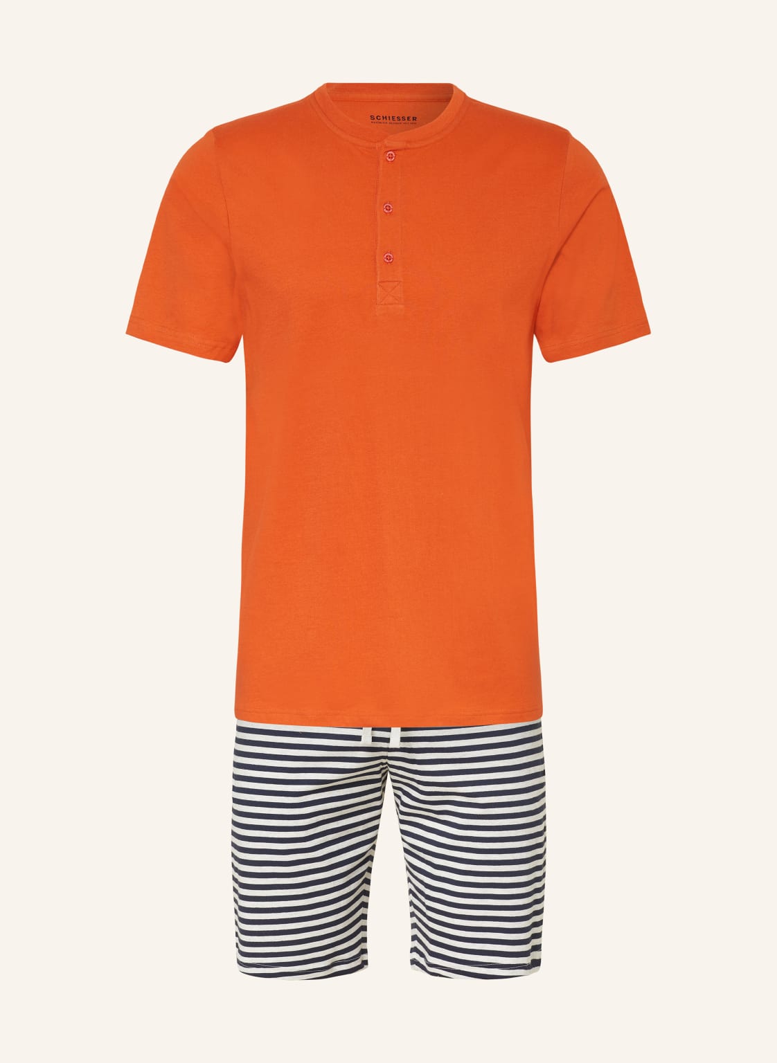 Schiesser Shorty-Schlafanzug Casual Nightwear orange von Schiesser