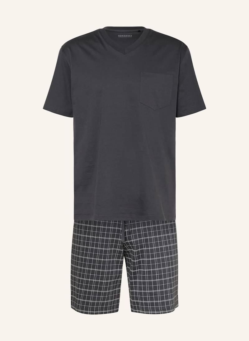 Schiesser Shorty-Schlafanzug Ebony grau von Schiesser