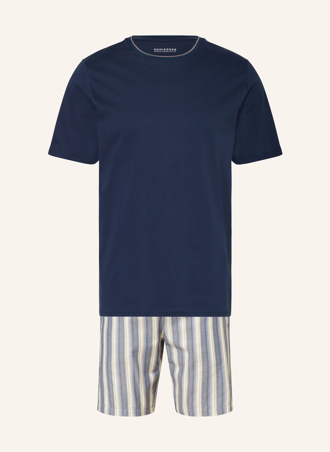 Schiesser Shorty-Schlafanzug Selected! Premium blau von Schiesser