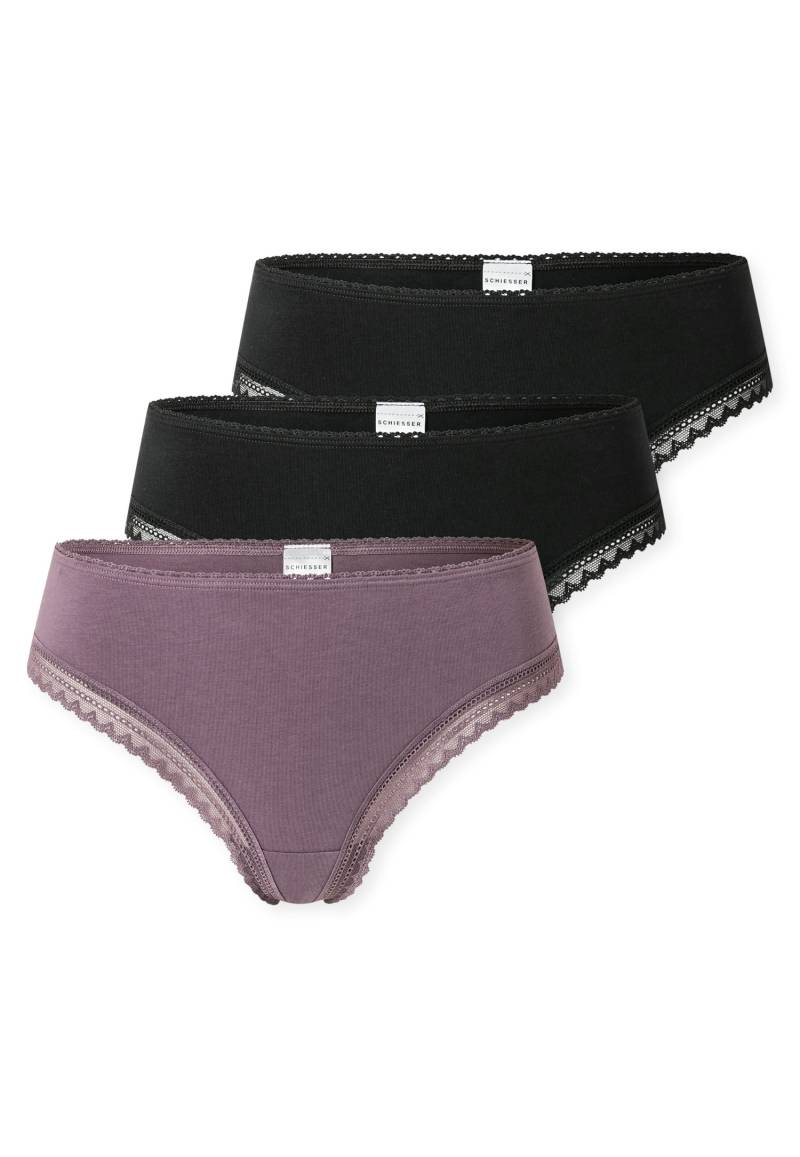 Schiesser String »Modern Multipacks«, (3er Pack), Feminine Spitzenbänder an Bund und Beinabschlu¨ssen von Schiesser