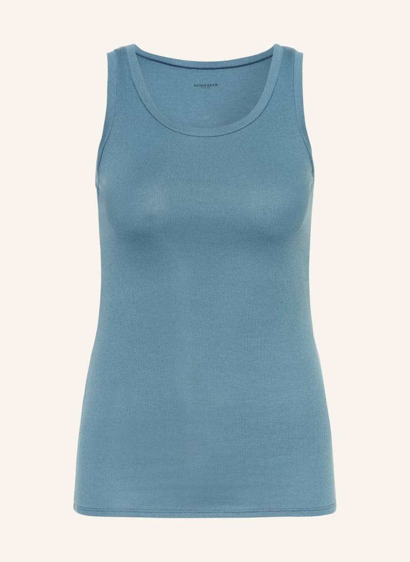 Schiesser Top Pure Rib blau von Schiesser