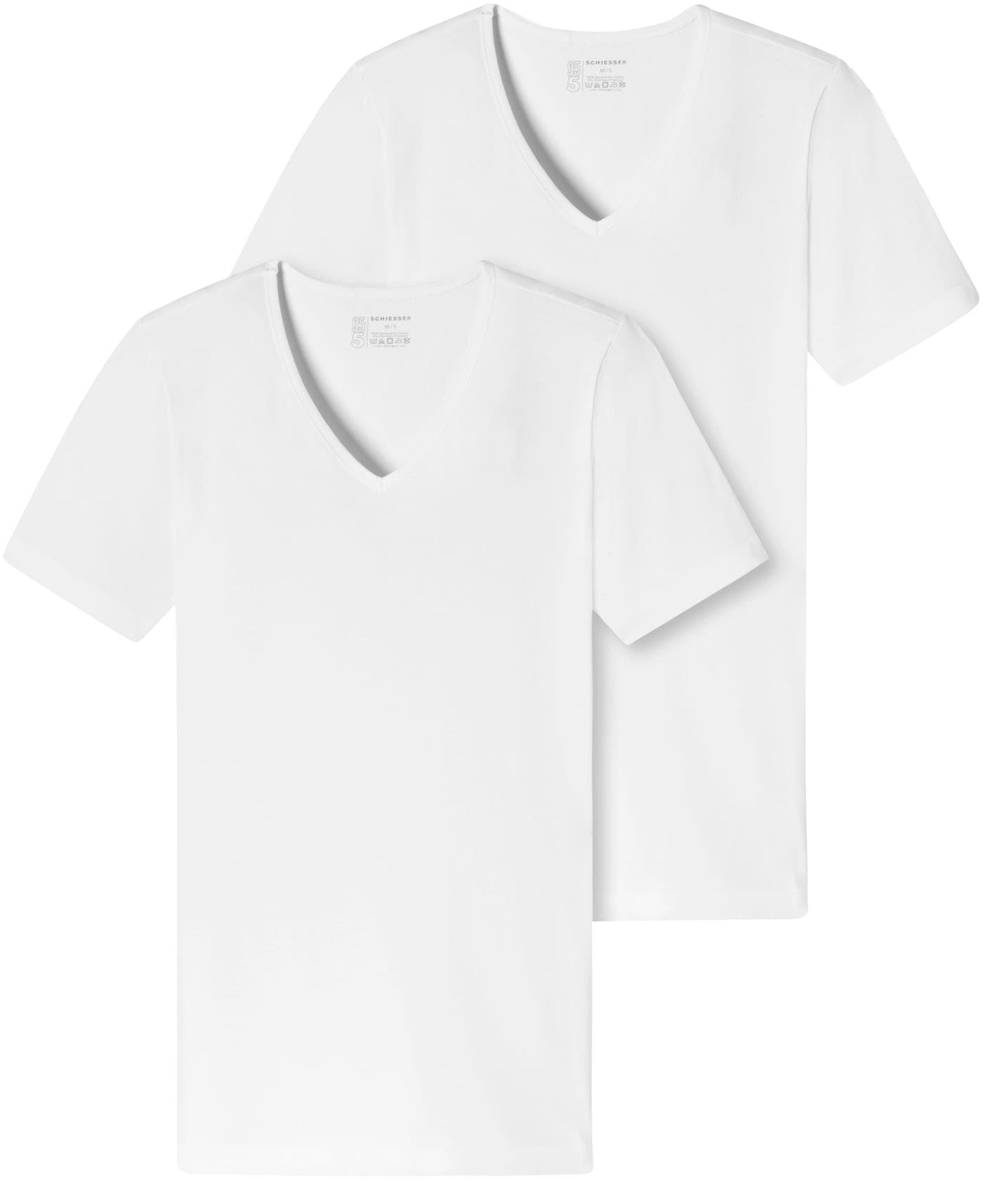 Schiesser V-Shirt »"95/5"«, (2er-Pack), mit tiefem V-Ausschnitt - perfekt unter dem Businesshemd von Schiesser