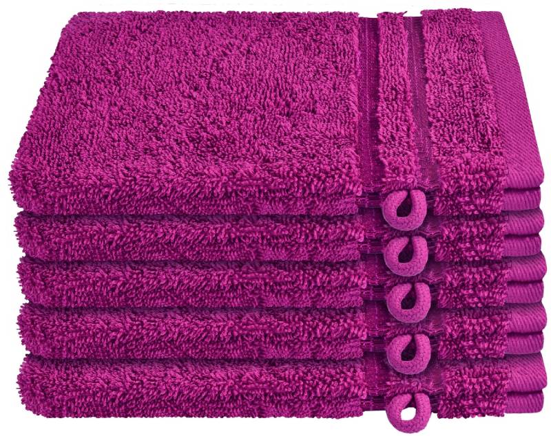 Schiesser Waschhandschuh »Schiesser Frottier-Set Milano, 5x Stück«, (5 St., 5er Set Waschlappen 16 x 22 cm), mit Webbordüre von Schiesser