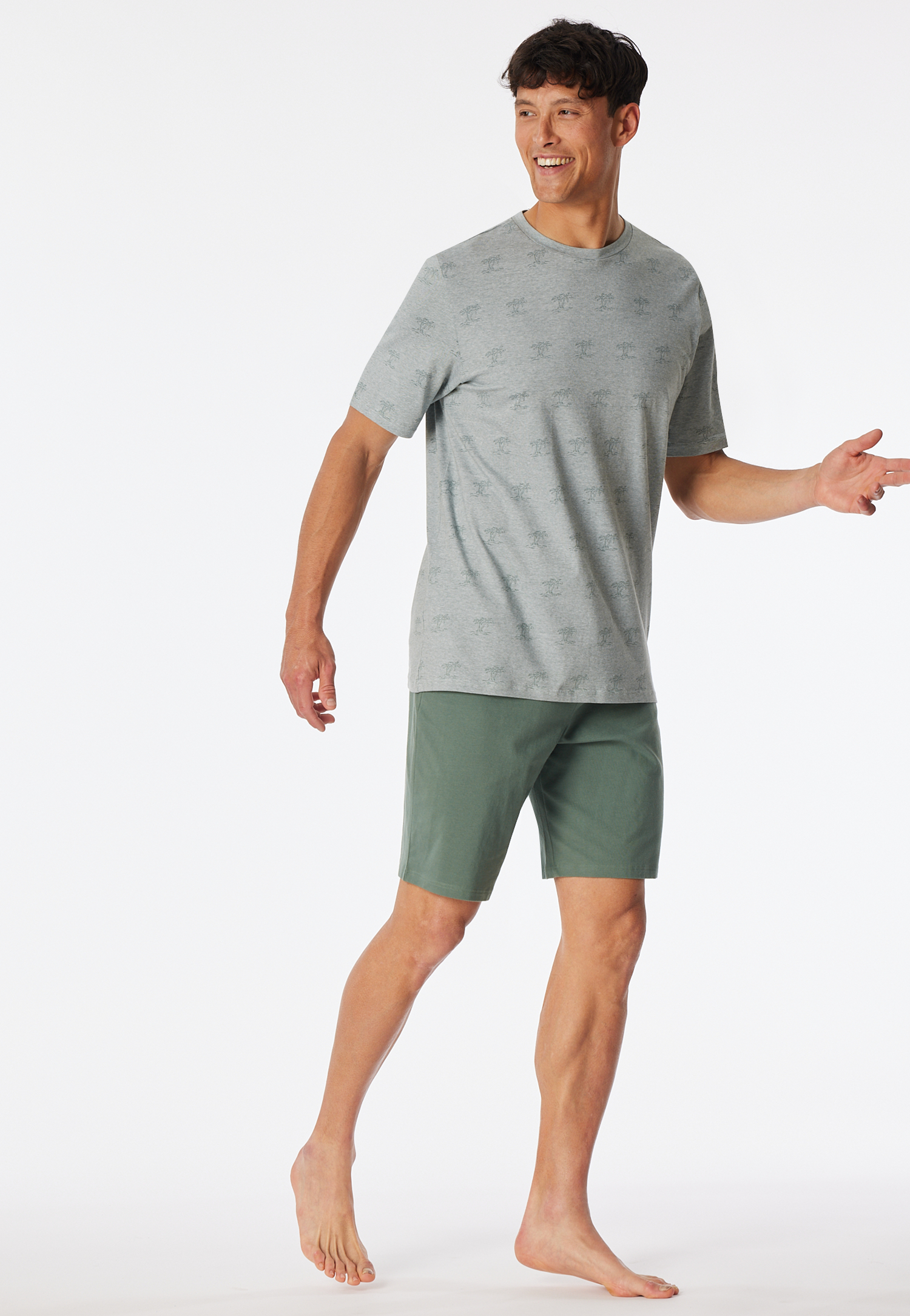 Schlafanzug kurz Palmen khaki - 95/5 56 Schlafanzug kurz Palmen khaki - 95/5 56 von Schiesser