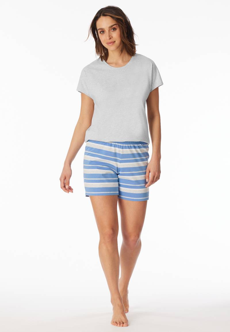 Schlafanzug kurz hellblau - Casual Essentials 48 von Schiesser