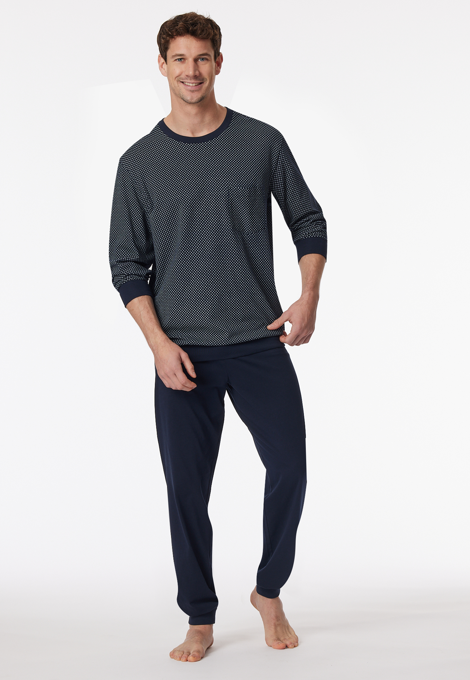Schlafanzug lang Bündchen nachtblau - Comfort Essentials 56 Schlafanzug lang Bündchen nachtblau - Comfort Essentials 56 von Schiesser