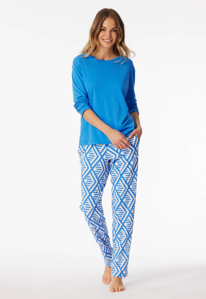 Schlafanzug lang Interlock aquarium - Modern Nightwear 48 von Schiesser