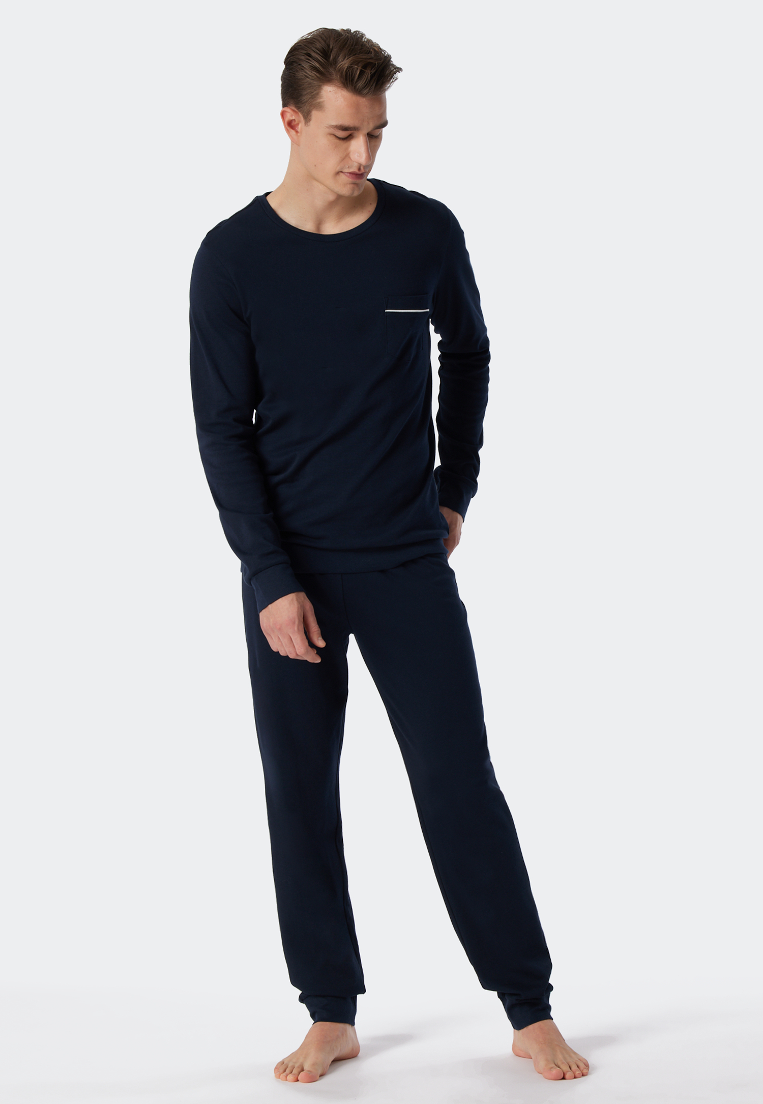 Schlafanzug lang Interlock dunkelblau - Fine Interlock 52 Schlafanzug lang Interlock dunkelblau - Fine Interlock 52 von Schiesser
