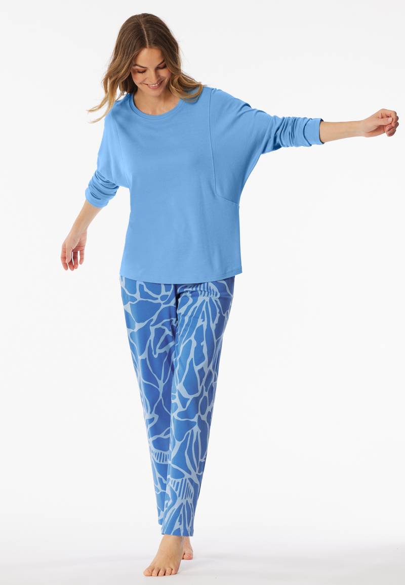 Schlafanzug lang Interlock hellblau - Modern Nightwear 48 von Schiesser