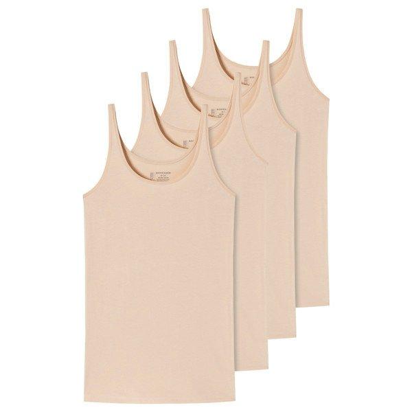 4er Pack 955 Organic Cotton - Träger-top Damen Beige 4XL von Schiesser