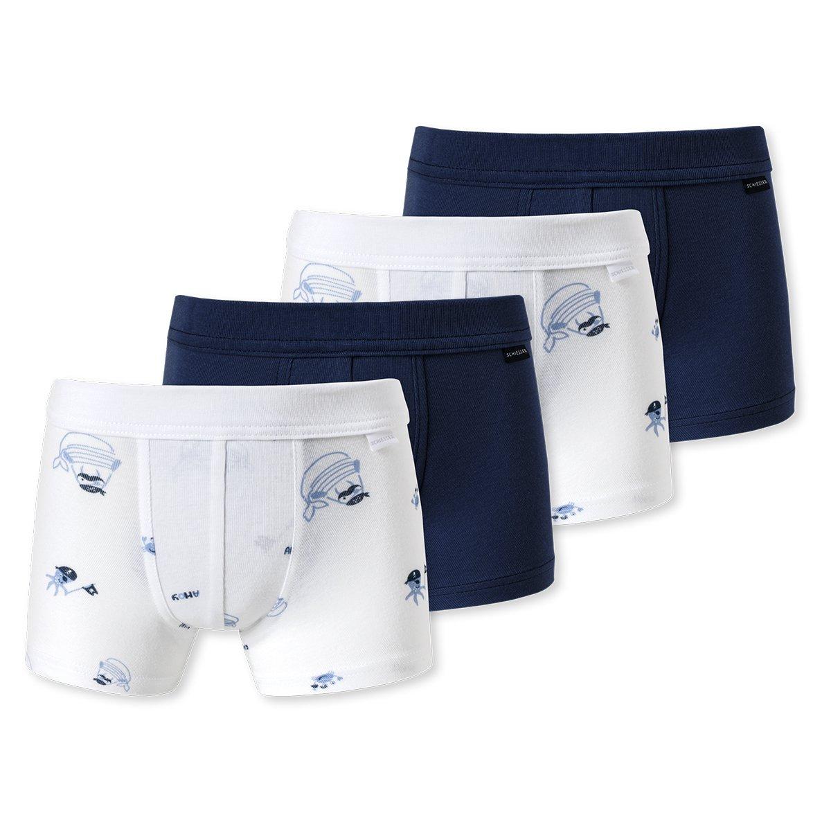 4er Pack Kids Boys Feinripp Organic Cotton - Retro Short Pant Jungen Dunkelblau 92 von Schiesser