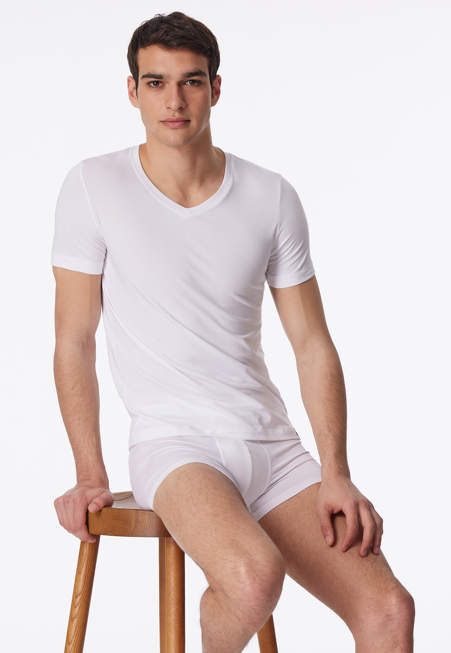 Shirt kurzarm Jersey elastisch V-Ausschnitt weiß - Long Life Soft 5 Shirt kurzarm Jersey elastisch V-Ausschnitt weiß - Long Life Soft 5 von Schiesser