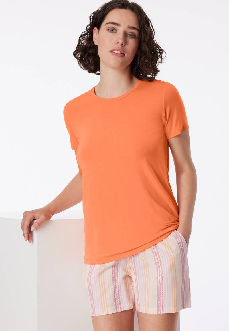 Shirt kurzarm Modal pfirsichorange - Mix+Relax 34 von Schiesser