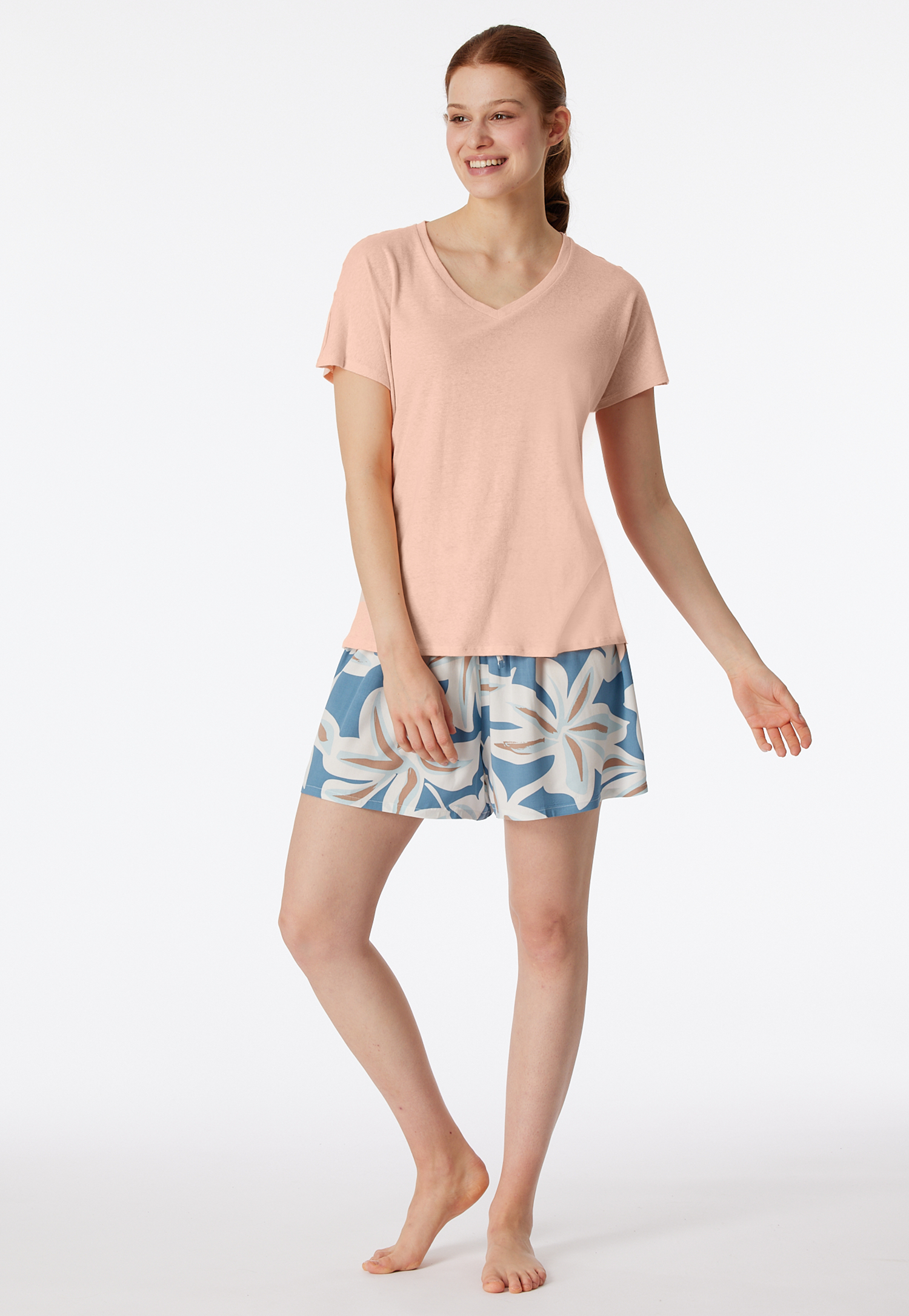 Shirt kurzarm V-Ausschnitt peach whip - Mix+Relax 38 von Schiesser