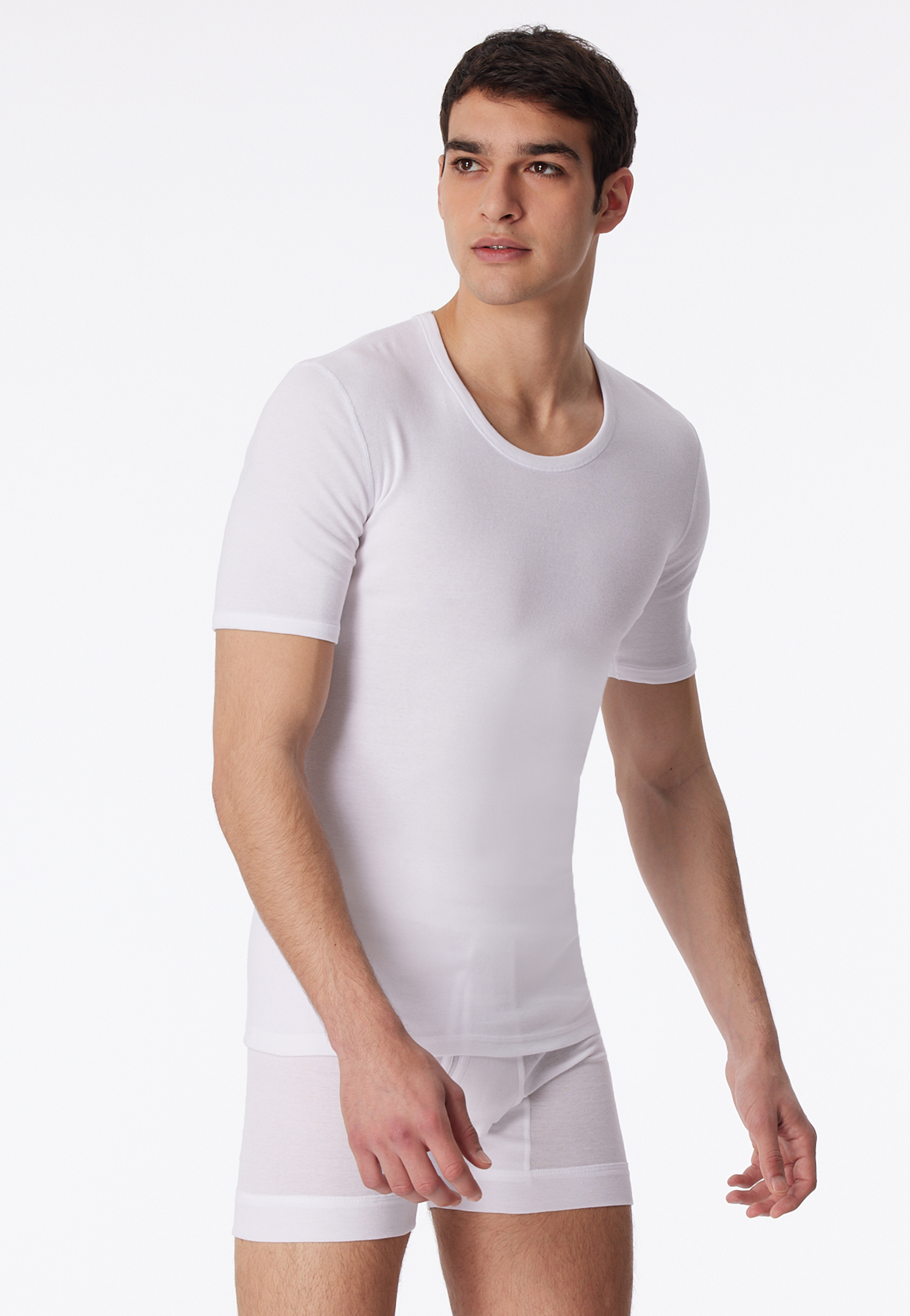 Shirt kurzarm weiß - Essentials Feinripp 5 von Schiesser
