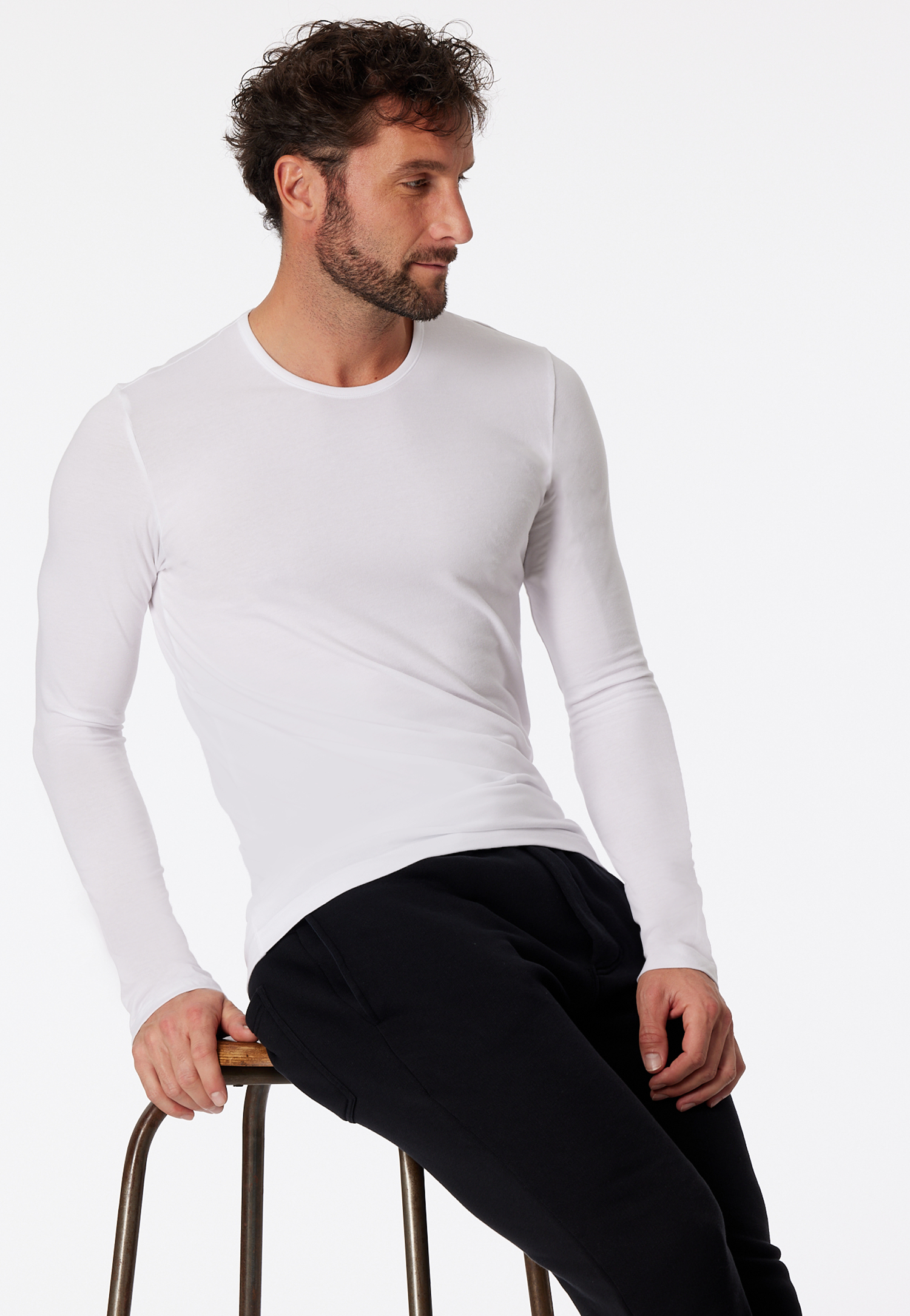 Shirt langarm Organic Cotton Rundhals weiß - 95/5 6 von Schiesser