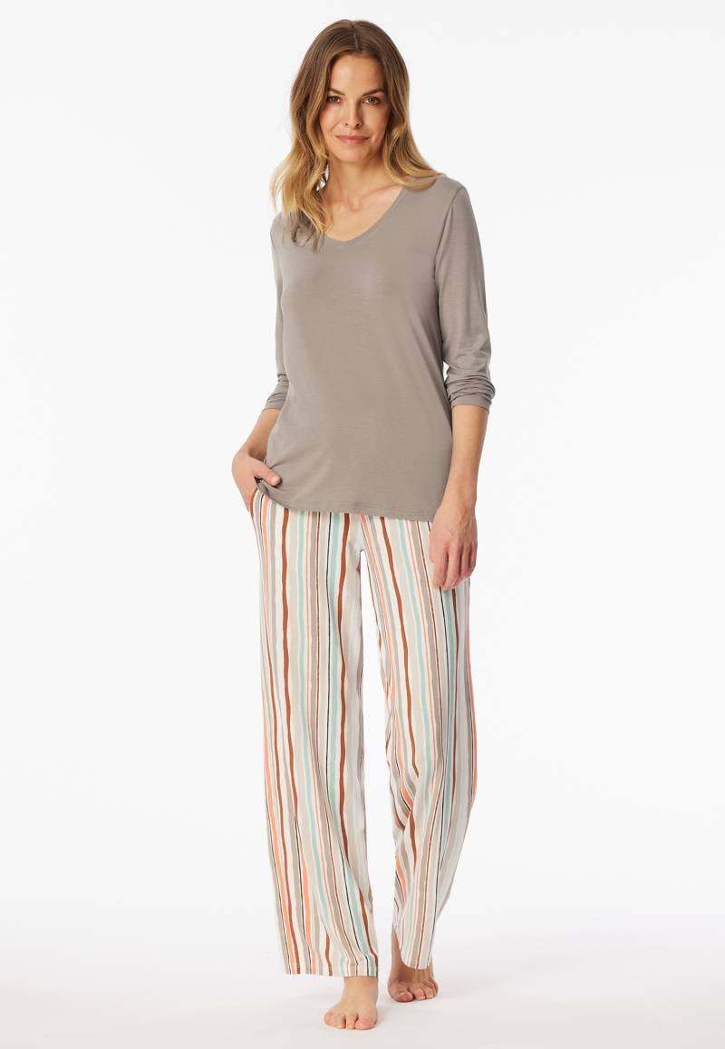Shirt langarm V-Ausschnitt clay - Mix+Relax 38 von Schiesser