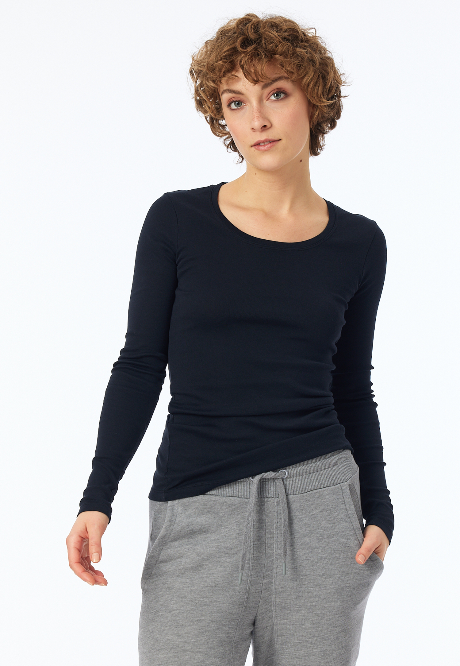Shirt langarm schwarz - Revival Berta 40 von Schiesser