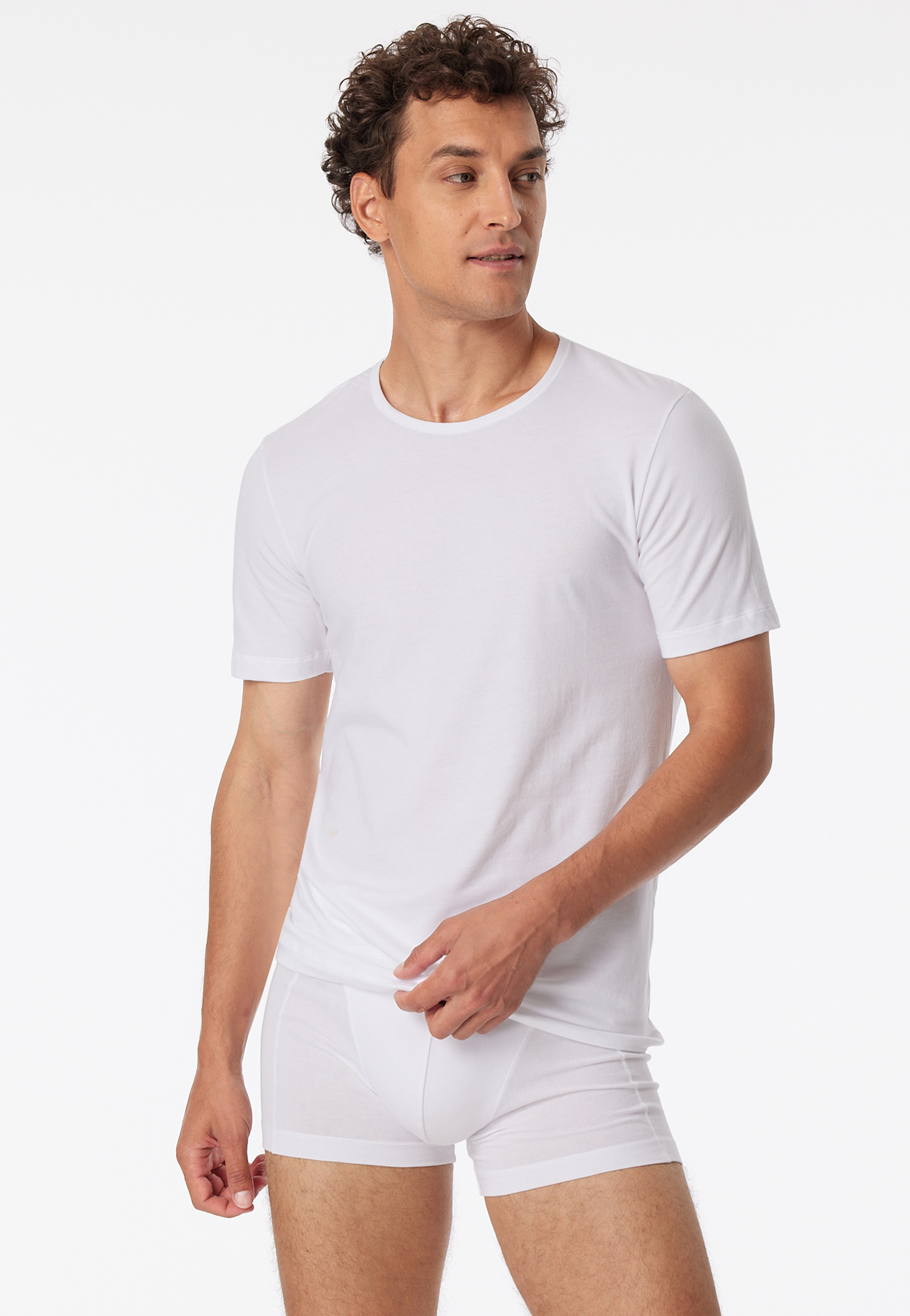 Shirts kurzarm 2er-Pack Organic Cotton Rundhals weiß – 95/5 4 von Schiesser