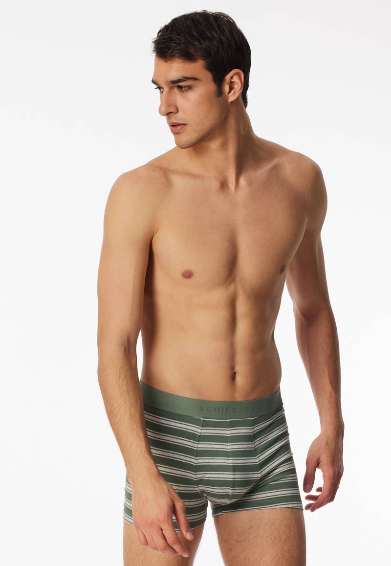 Shorts 3er-Pack Organic Cotton Webgummibund uni/gestreift mehrfarbig - 95/5 7 von Schiesser