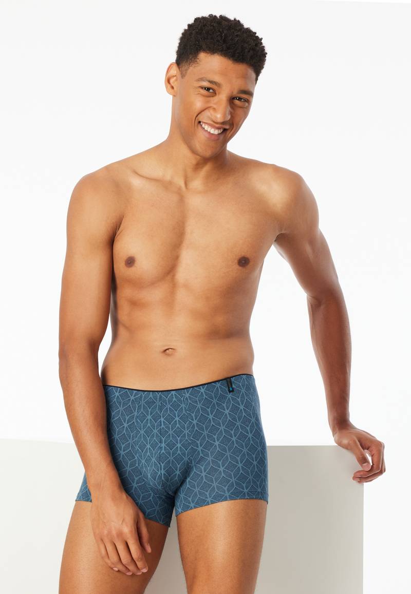 Shorts Modal gemustert atlantikblau - Long Life Soft 6 von Schiesser