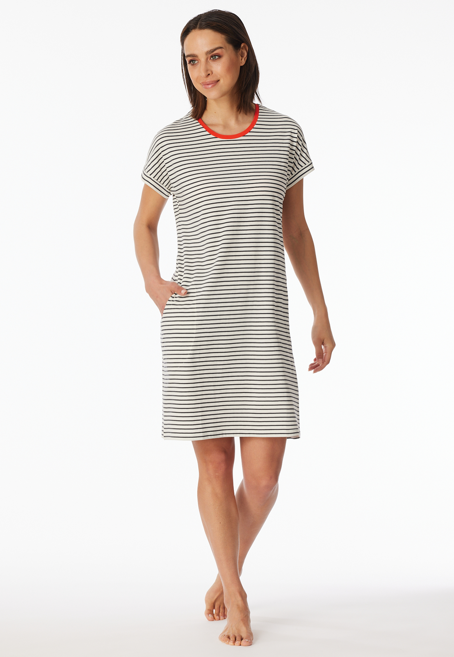 Sleepshirt kurzarm Streifen off-white - Casual Essentials 44 Sleepshirt kurzarm Streifen off-white - Casual Essentials 44 von Schiesser
