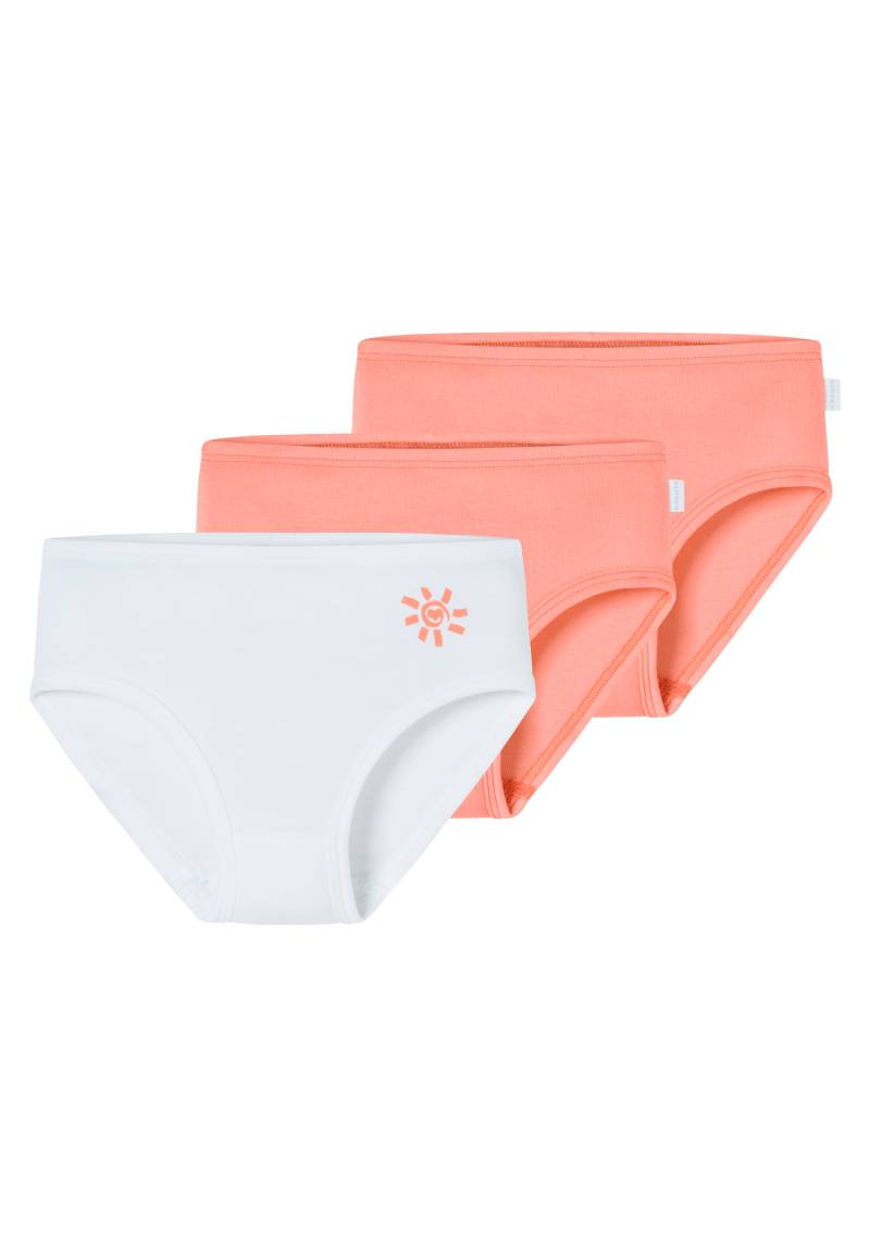 Slips 3er-Pack Sonne apricot/weiß - Fine Rib 128 von Schiesser