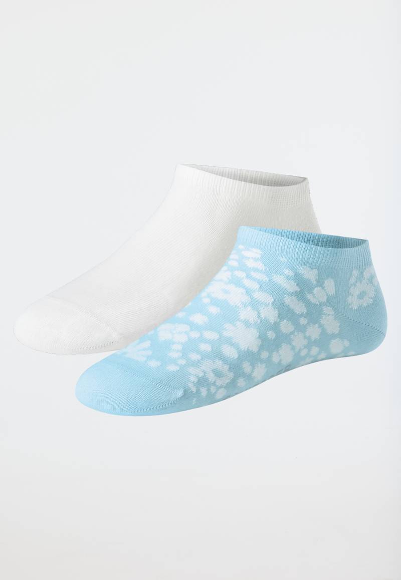Socken Sneaker Stay Fresh 2er-Pack Blümchen creme/ hellblau - Fashion 39/42 von Schiesser