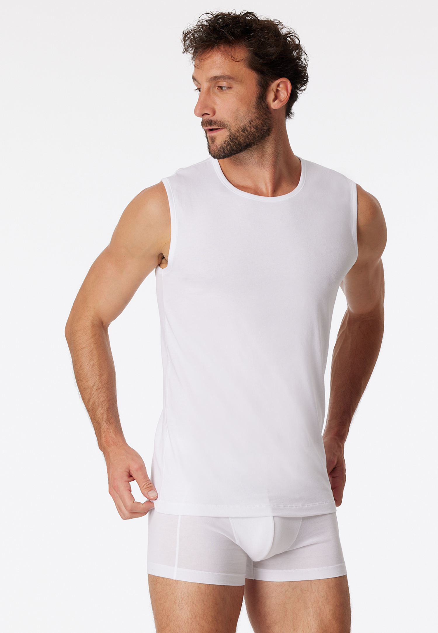 Tank Tops 2er-Pack Organic Cotton Rundhals weiß – 95/5 7 von Schiesser