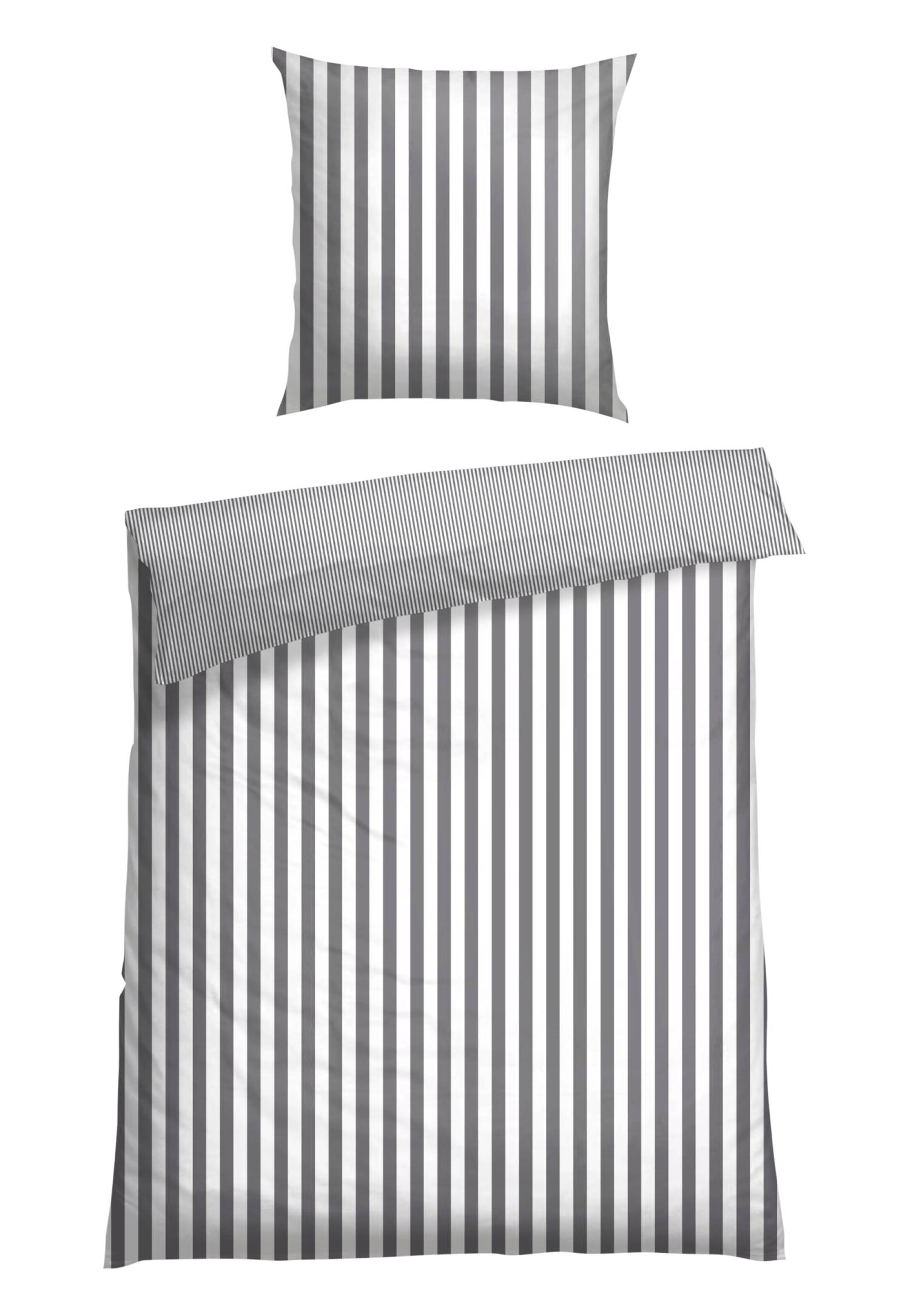 Wende-Bettwäsche 2-teilig Renforcé grau gestreift - SCHIESSER Home 135*200 Wende-Bettwäsche 2-teilig Renforcé grau gestreift - SCHIESSER Home 135*200 von Schiesser