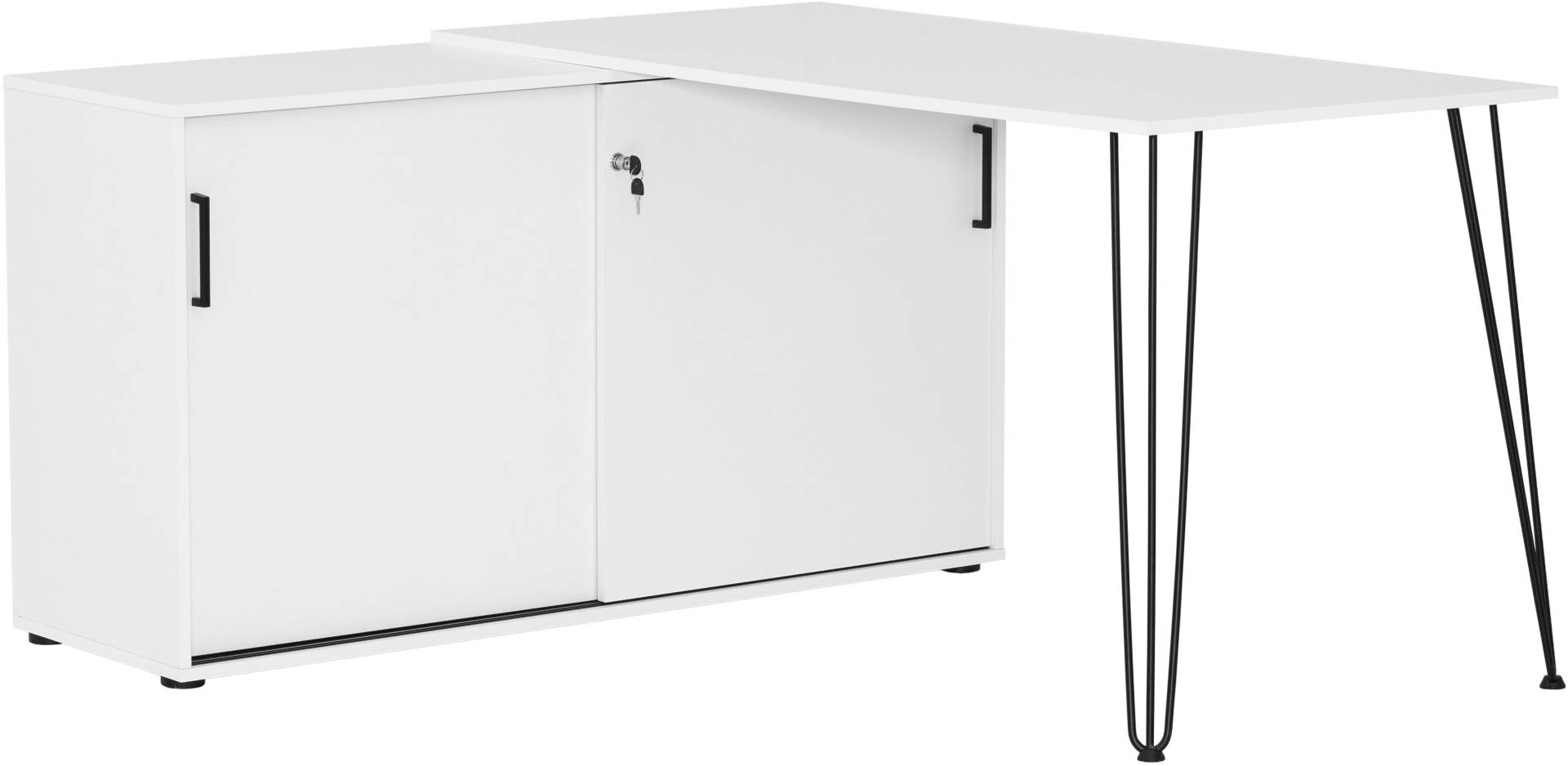 Schildmeyer Eckschreibtisch »Ekko, Breite 130 cm«, Metallbeschläge, Haarnadelfüsse, Tischplatte beliebig montierbar Schildmeyer Eckschreibtisch »Ekko, Breite 130 cm«, Metallbeschläge, Haarnadelfüsse, Tischplatte beliebig montierbar von Schildmeyer